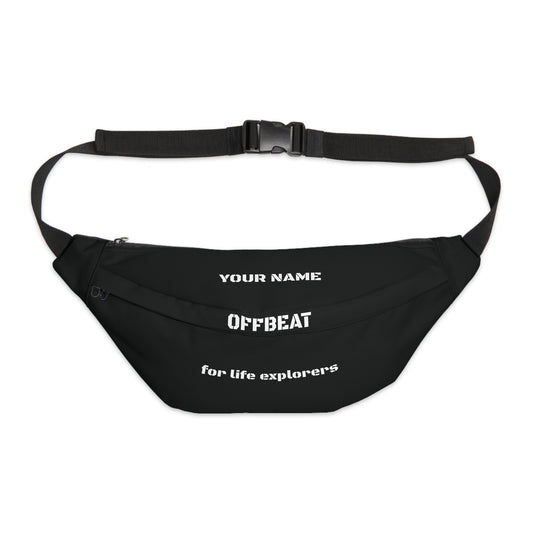 BLACK XL FANNY PACK FOR TRAVEL (WITH YOUR NAME)
